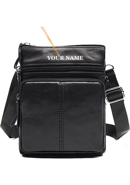 701BLACK-LASER Westal Messenger Çanta Erkek Omuz Hakiki Deri Çanta Flap Küçük Erkek Adam Erkekler Için Crossbody Çanta Doğal Deri Çanta M701 (Yurt Dışından)