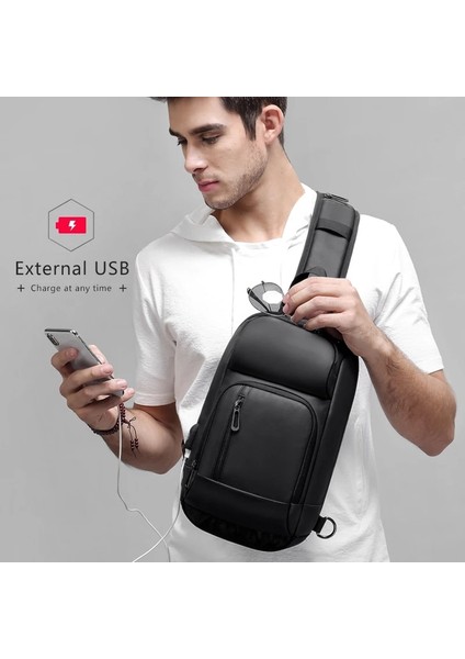Style-1 Eurcool Göğüs Paketleri Erkekler USB Şarjı Rahat Su Geçirmez Seyahat Omuz Crossbody Çanta Messenger Мужская Сумка На Плечё Erkek (Yurt Dışından) modelleri