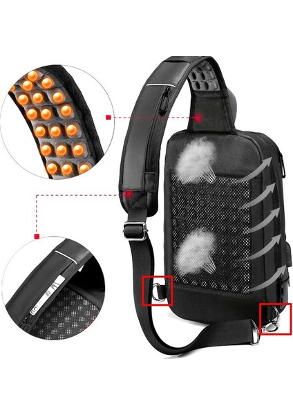 Style-1 Eurcool Göğüs Paketleri Erkekler USB Şarjı Rahat Su Geçirmez Seyahat Omuz Crossbody Çanta Messenger Мужская Сумка На Плечё Erkek (Yurt Dışından) indirimleri
