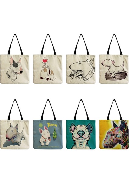 HM4436 Köpek Çantası Renk Boyama Komik Bull Terrier Köpek Baskı Alışveriş Çantaları Kadın Moda Tote Bayanlar Rahat Çanta Okul Seyahat Omuz Çantası (Yurt Dışından) fırsatları