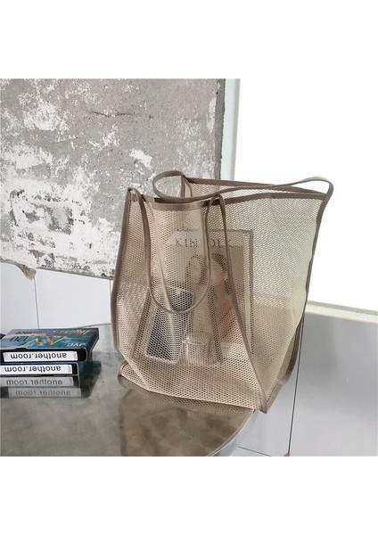 Cep Siyah M Yaz Örgü Içi Boş Tote Çanta Kadın Büyük Kapasiteli Omuz Çantası Şeffaf Plaj Çantaları Kanvas Alışveriş Hobo Çanta Kız Kolu Tote (Yurt Dışından) fiyatları