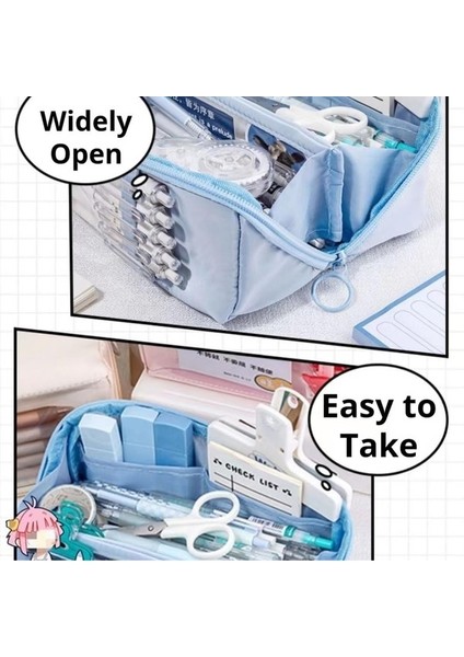 Oppoverd 8 Bölmeli Büyük Kapasiteli Kalem Kutusu - Mavi (Yurt Dışından) fiyatları