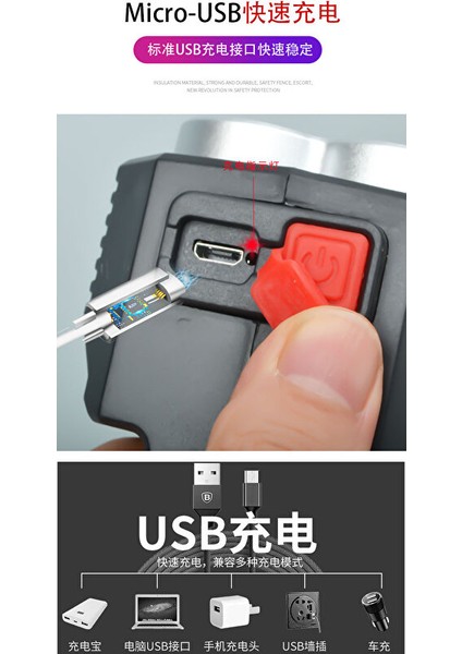 Go Biz W5117 Sınır Ötesi Güçlü El Feneri Güneş Şarj Edilebilir Çok Fonksiyonlu Süper Parlak Taşınabilir LED Açık Projektör USB Şarjlı El Feneri LED Kamp Lambası Reflektör Yurt Dı (Yurt Dışından)