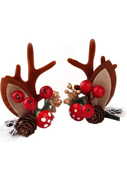 Ans Mutlu Noel Saç Klipleri Çocuk Kız Güzel Elk Boynuz (Yurt Dışından)