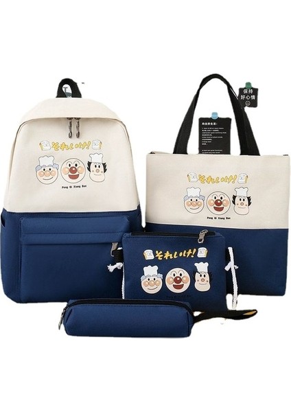 Dlloer Dört Parça Çift Renkli Sırt Çantası (Yurt Dışından)