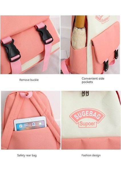 Dlloer Dört Parça Çift Renkli Sırt Çantası (Yurt Dışından) modelleri