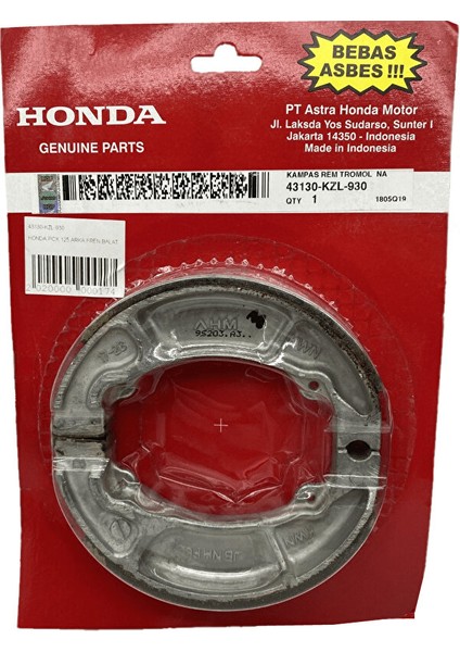 Kaly Honda Cbf 150 Arka Fren Balatası (Yurt Dışından)