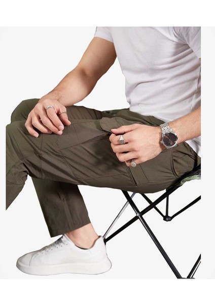 Mens Style Spor Likra Çok Cepli Paraşüt Pantolon modelleri