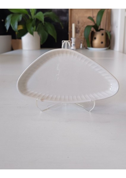 Gordion Kırık Bej Tek Kayık Tabak 27 cm