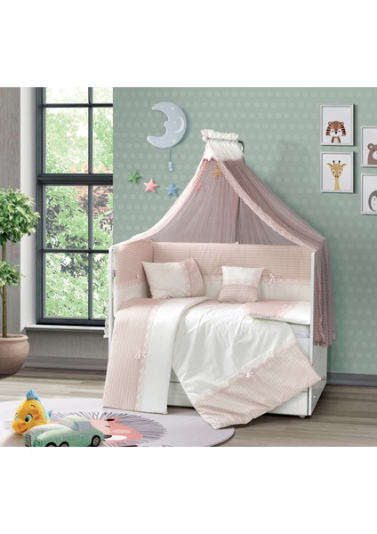 Tugu Home Baby  70X130CM Yan Korumalıklı  Pamuk Fistolu Model 10 Parça Bebek Uyku SETI12