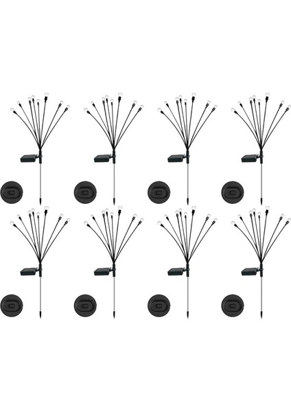8 ADET Güneş Enerjili Lamba Bahçe Dekoru Ateş Böceği Solar Lamba Güneş Enerjili Bahçe Lambası 8 Dallı