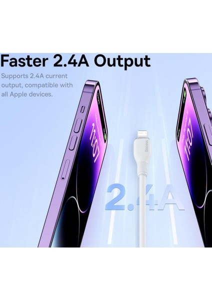 Ultra Hızlı 1.2mt 2.4A Iphone Şarj Kablosu Iphone 11 12 13 14 Pro Max Şarj Kablo, Akım ve Isı Korumalı