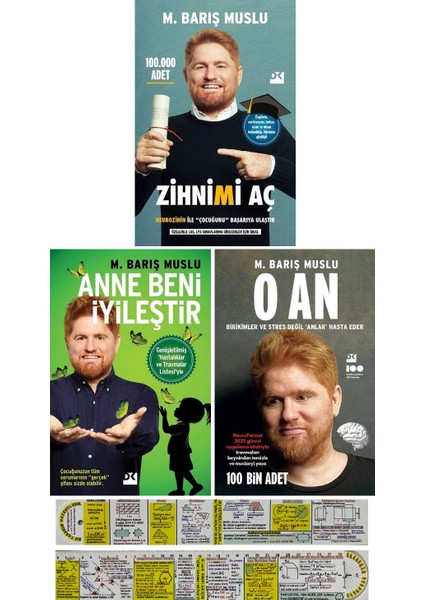 Zihnimi Aç - O An - Anne Beni Iyileştir - 3 Kitap - Barış Muslu + Matematik Öğreten Ayraç