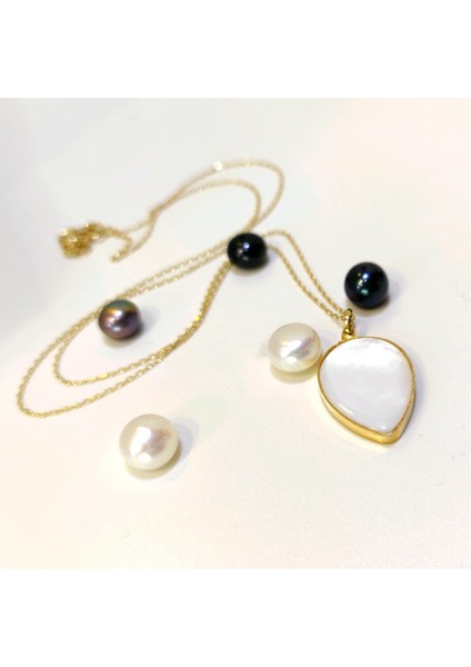 Sedef Taşlı Kolye 14 Ayar Altın HD VİDEOLU modelleri