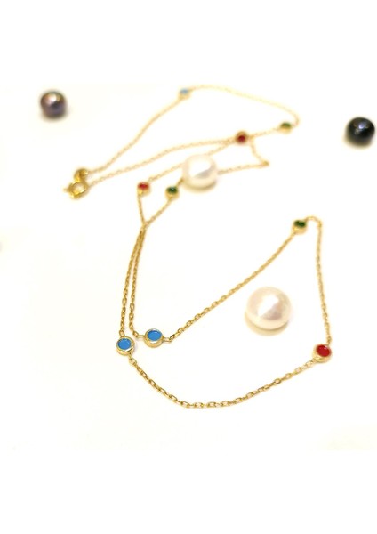 Mineli Gökkuşağı Kolye 14 Ayar Altın HD VİDEOLU