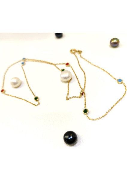 Mineli Gökkuşağı Kolye 14 Ayar Altın HD VİDEOLU modelleri