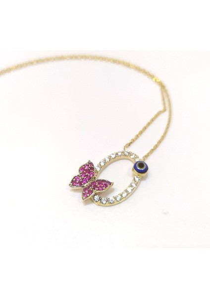 Kelebek Kolye 14 Ayar Altın