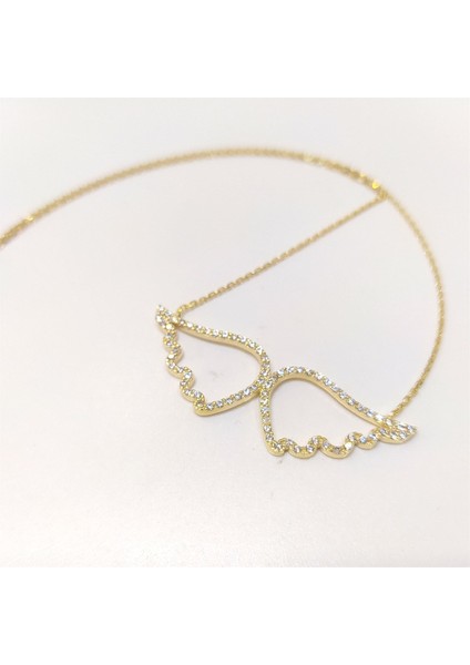 Melek Kanadı Kolye 14 Ayar Altın