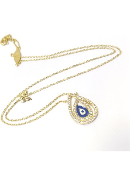 Damla Göz Kolye 14 Ayar Altın