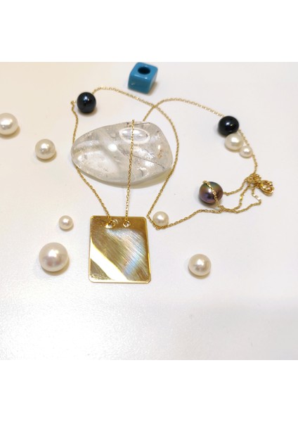 21mm Dik Dörtgen Levha Kolye 14 Ayar Altın HD VİDEOLU modelleri