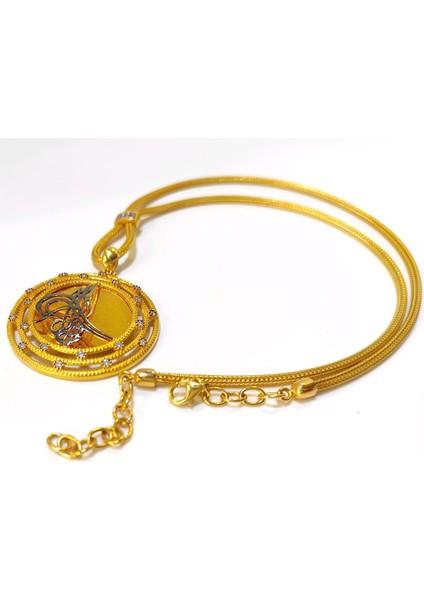 Turğralı Kazze Örgü Zincirli Kolye 14 Ayar Altın 4K VİDEOLU modelleri