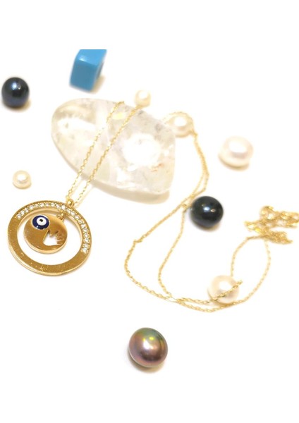 Doğum Hediyesi Bebek Eli Gözlü Kolye 14 Ayar Altın HD VİDEOLU