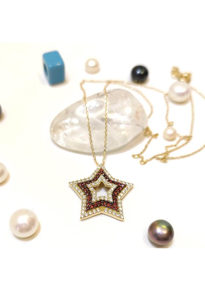 Yıldız Kolye 14 Ayar Altın HD VİDEOLU modelleri