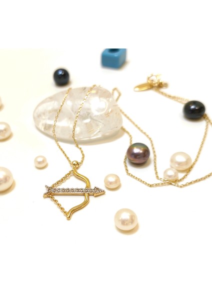 Ok ve Yay Kolye 14 Ayar Altın HD VİDEOLU