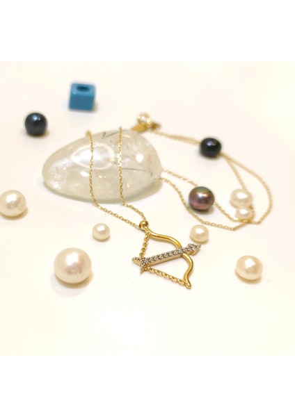 Ok ve Yay Kolye 14 Ayar Altın HD VİDEOLU modelleri