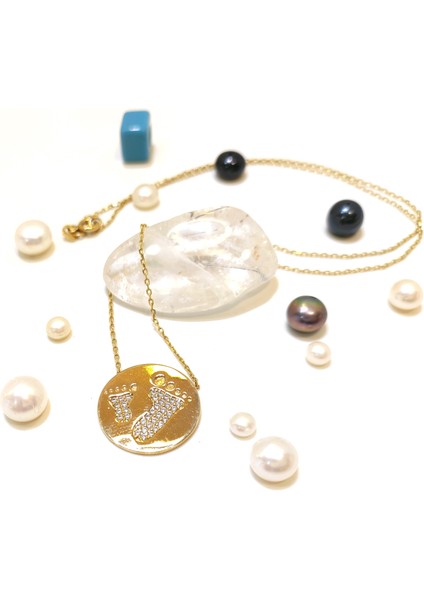 Doğum Hediyesi Bebek Ayağı Kolye 14 Ayar Altın HD VİDEOLU