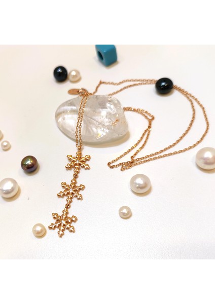 Kar Tanesi Kolye 14 Ayar Altın HD VİDEOLU