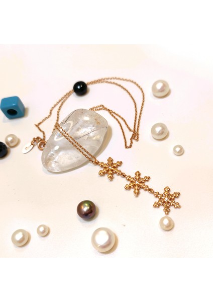 Kar Tanesi Kolye 14 Ayar Altın HD VİDEOLU modelleri