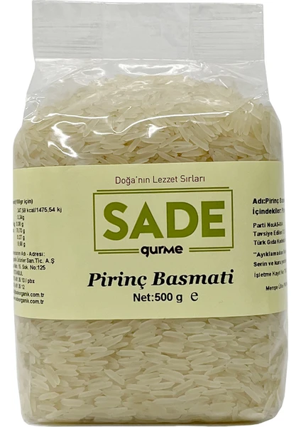 Sade gurme Pirinç Basmati 500 gr 2 li Paket