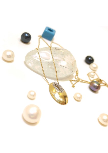 Oval Kolye 14 Ayar Altın HD VİDEOLU modelleri