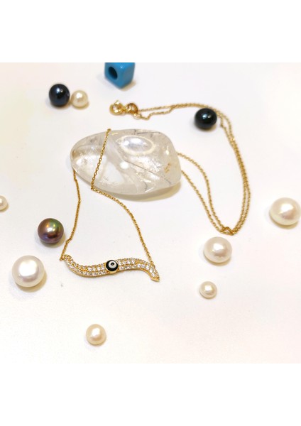 Göz Boncuklu Bumerang Su Yolu Kolye 14 Ayar Altın HD VİDEOLU fiyatları