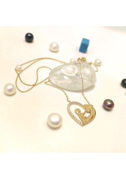 anne ve Bebek Kalp Kolye 14 Ayar Altın HD VİDEOLU fiyatları