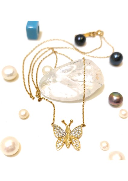 Kelebek Kolye 14 Ayar Altın HD VİDEOLU fiyatları