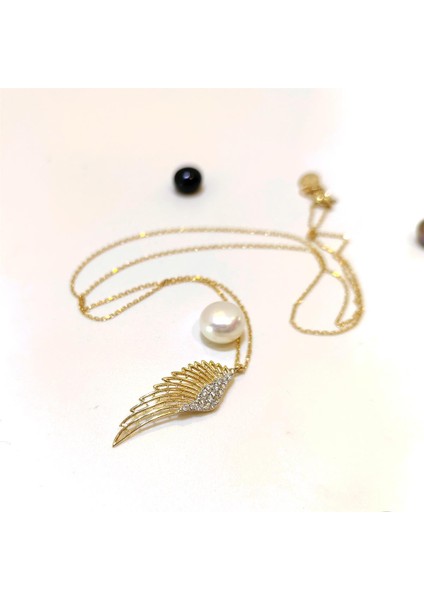 Melek Kanadı Kolye 14 Ayar Altın HD VİDEOLU