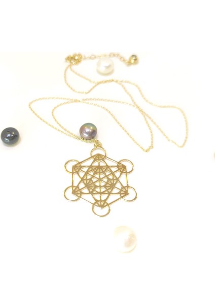 Metatron Küpü Yaratılışın Geometrisi Kolye 14 Ayar Altın HD VİDEOLU