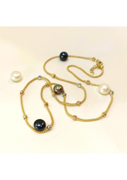 Dorika Toplu Popcorn Zincirli Kolye 14 Ayar Altın HD VİDEOLU modelleri