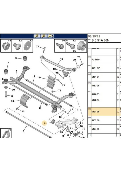 Arka Torsiyon Kiti Tkm Dw8 Partner (BPE170028-5131.96)