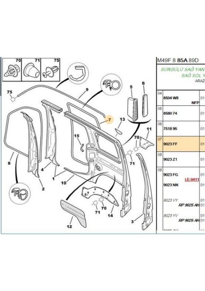 Orta Kapı Fitili Partner Berlingo (PJPRT00002-9023Z1)