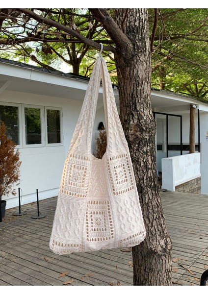 Örme Çanta Retro Içi Boş El Örtüsü Çanta Omuz Çantası Çanta Yün Çanta Kadın Çanta (Yurt Dışından) fiyatları