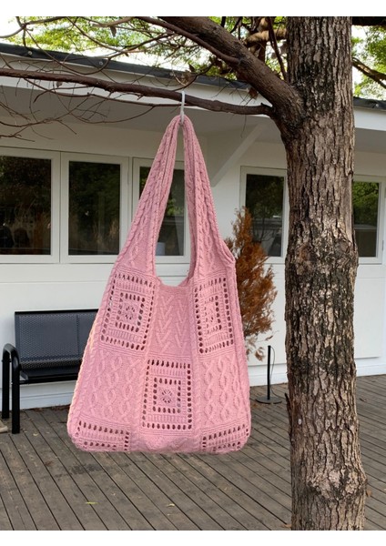 Örme Çanta Retro Içi Boş El Örtüsü Çanta Omuz Çantası Çanta Yün Çanta Kadın Çanta (Yurt Dışından)