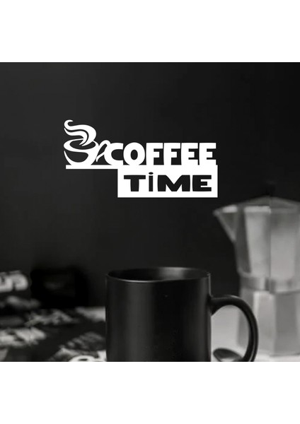 Coffee Time Kahve Zamanı Figürlü Ahşap Duvar Dekorasyonu Tablosu