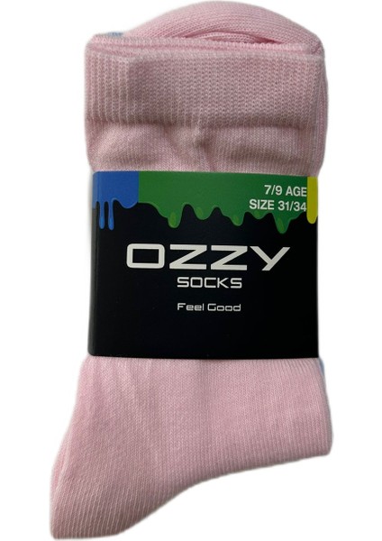 Ozzy Socks 5 Çift Beyaz Renkli Pamuklu Çocuk Uzun Soket Çorap