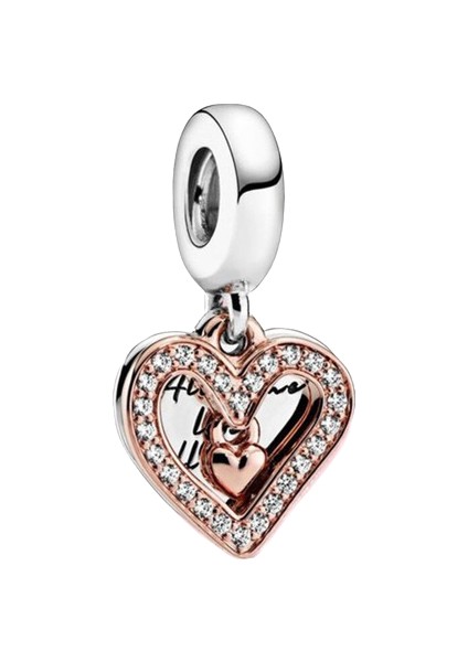 Işıltılı El Yapımı Kalp Şeklinde Sallantılı Charm