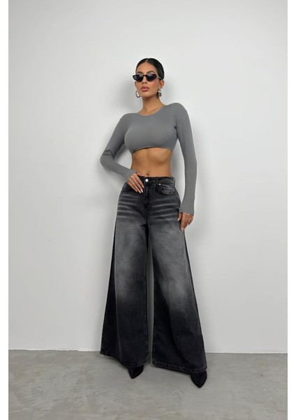 Basic Crop Triko Bluz