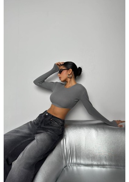 Basic Crop Triko Bluz modelleri