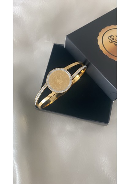 Çelik Altın Kaplama Kelepçe Bileklik